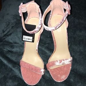 Pink heeled sandals